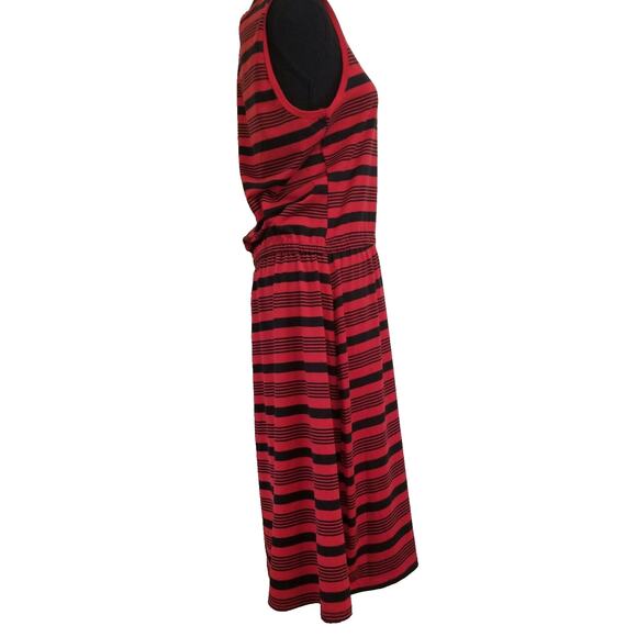 NWT's LuLaRoe Black & Red Striped "Summer" Career Casual Tank Sun Dress Size XL - Picture 2 of 7